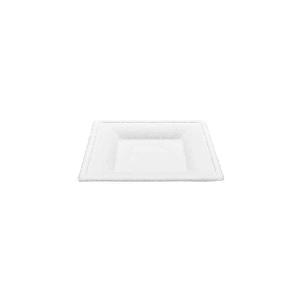 Karat Earth 6”x 6” Molded Fiber  Square Plates, PFAS Free, White - 500 pcs