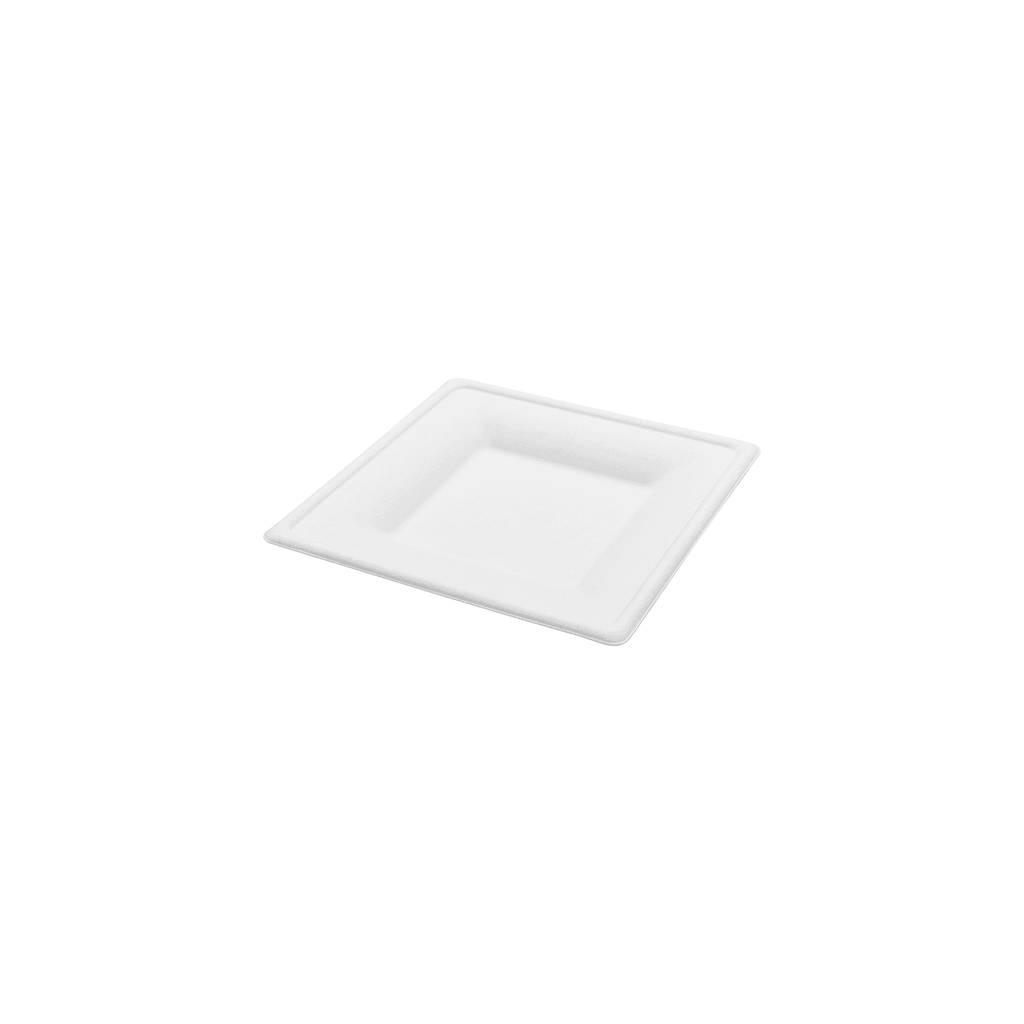 Karat Earth 6”x 6” Molded Fiber  Square Plates, PFAS Free, White - 500 pcs