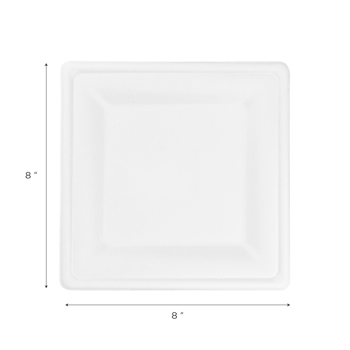 Karat Earth 8”x 8” Molded Fiber Square Plates, PFAS Free, White - 500 pcs
