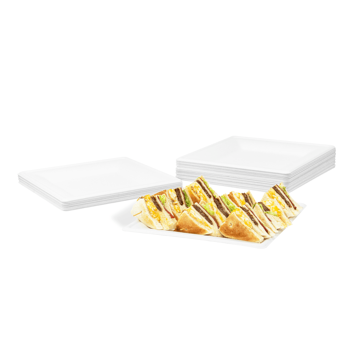 Karat Earth 10”x 10” Molded Fiber Square Plates, PFAS Free, White - 500 pcs