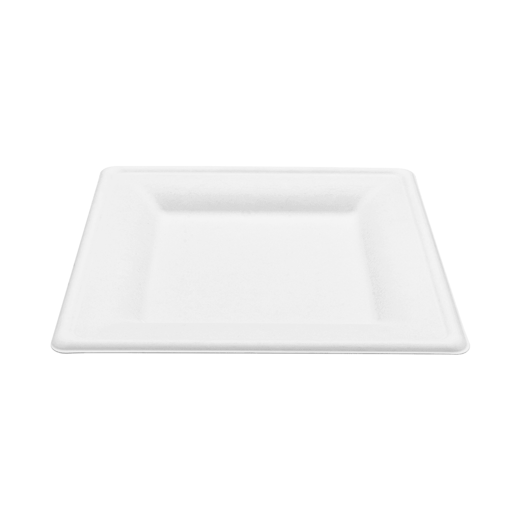 Karat Earth 10”x 10” Molded Fiber Square Plates, PFAS Free, White - 500 pcs