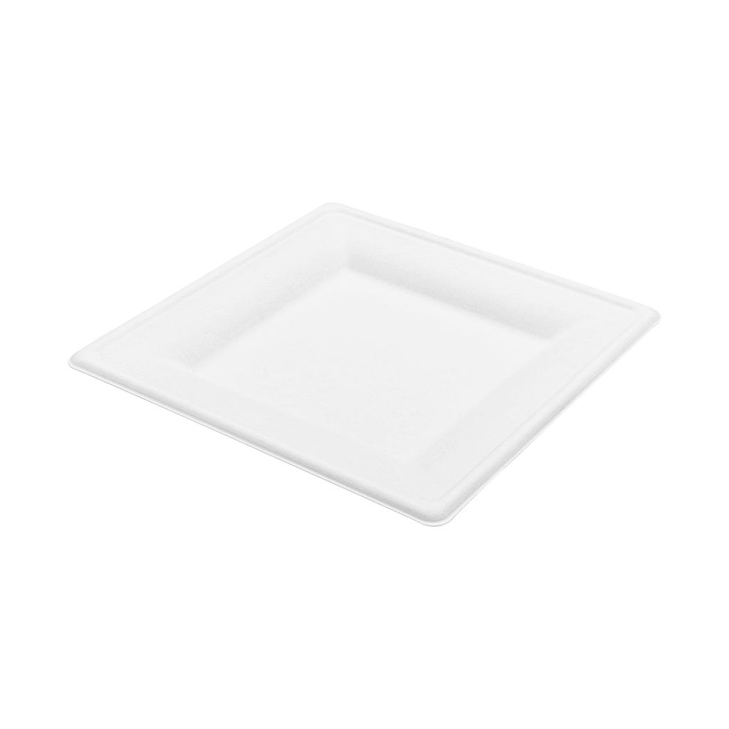 Karat Earth 10”x 10” Molded Fiber Square Plates, PFAS Free, White - 500 pcs