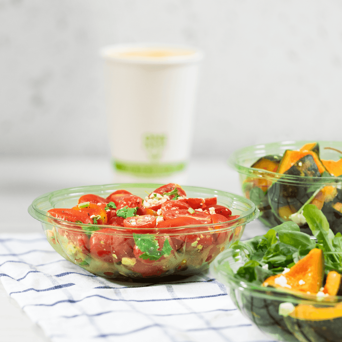 Karat Earth PLA 18 oz Salad Container (175 mm), Green - 300 pcs
