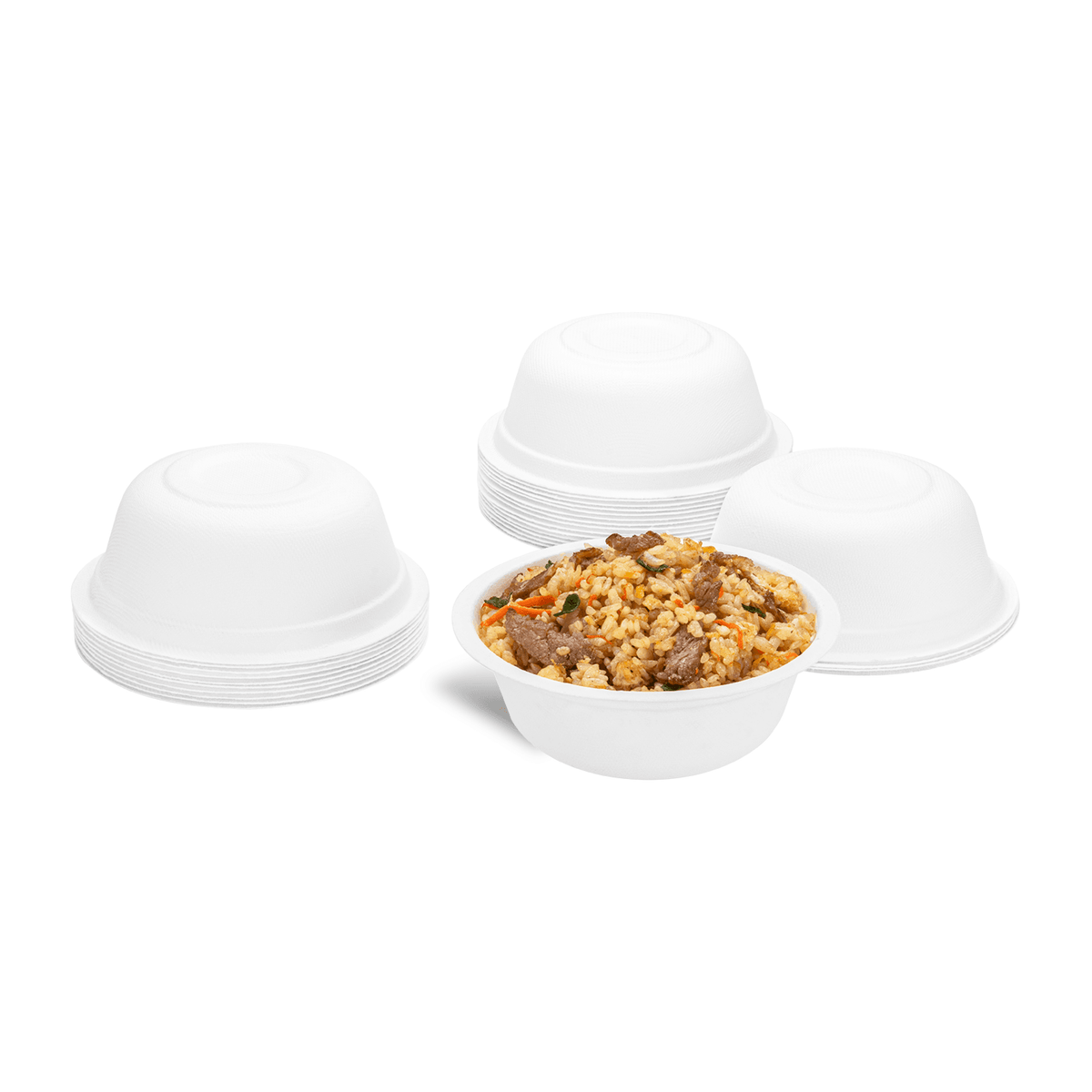 Karat Earth 12oz PFAS Free Eco-Friendly Bagasse Rice Bowl, White - 1,000 pcs