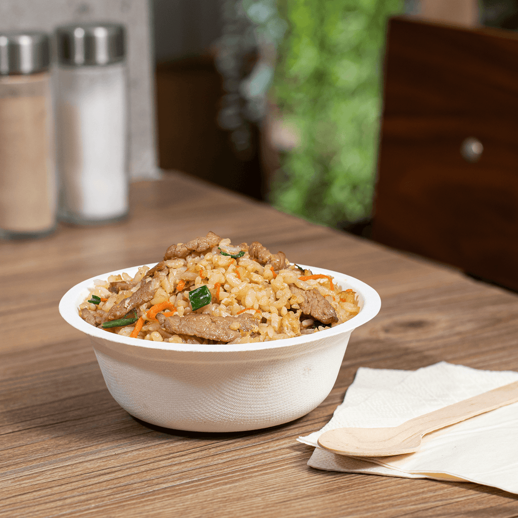 Karat Earth 12oz PFAS Free Eco-Friendly Bagasse Rice Bowl, White - 1,000 pcs