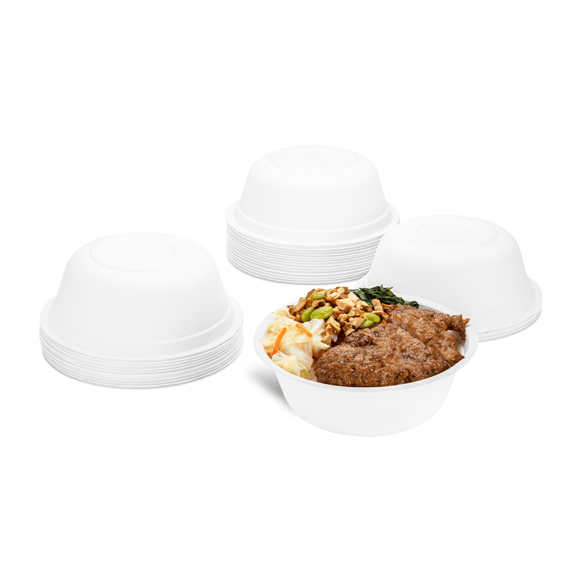 Karat Earth 16oz PFAS Free Eco-Friendly Bagasse Rice Bowl, White - 1,000 pcs