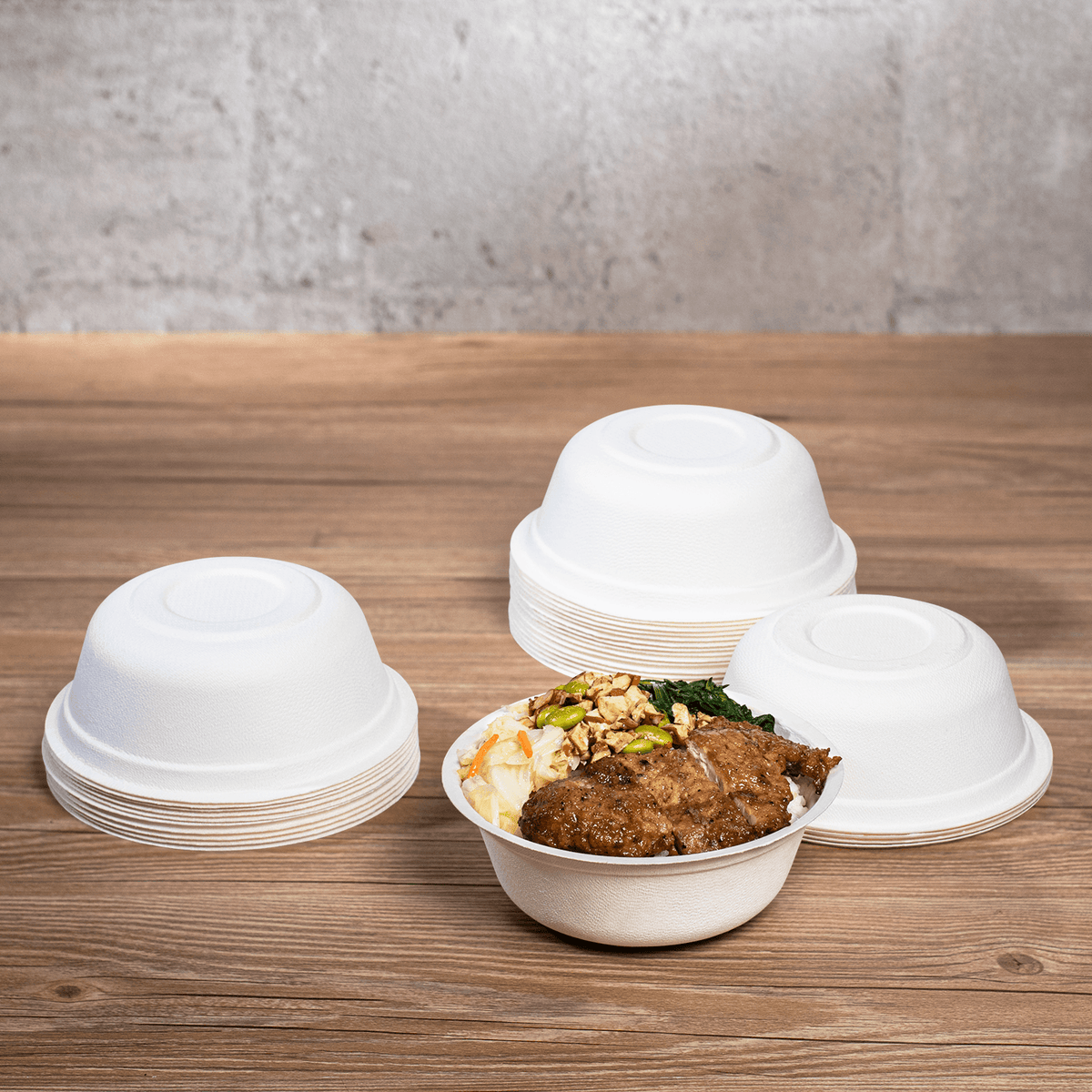 Karat Earth 16oz PFAS Free Eco-Friendly Bagasse Rice Bowl, White - 1,000 pcs