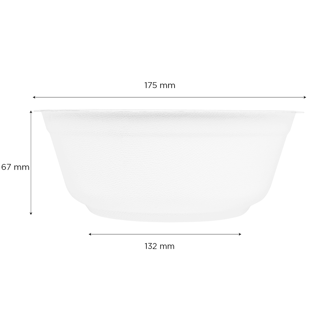 Karat Earth 32oz Compostable Bagasse Rice Bowls, White - 500 pcs
