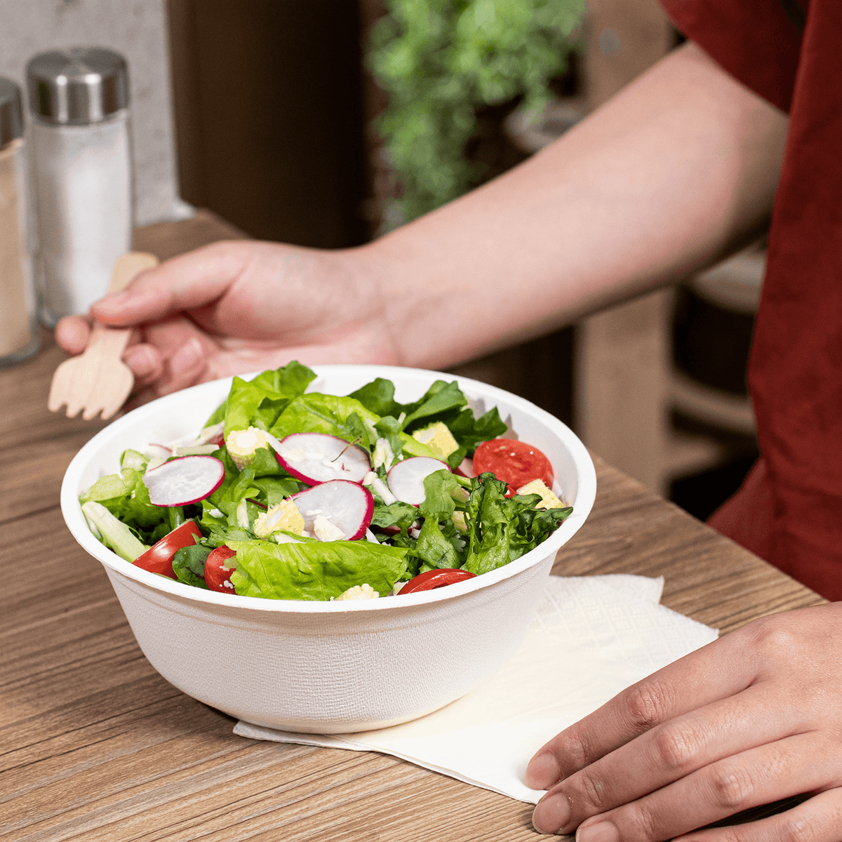 Karat Earth 32oz Compostable Bagasse Rice Bowls, White - 500 pcs