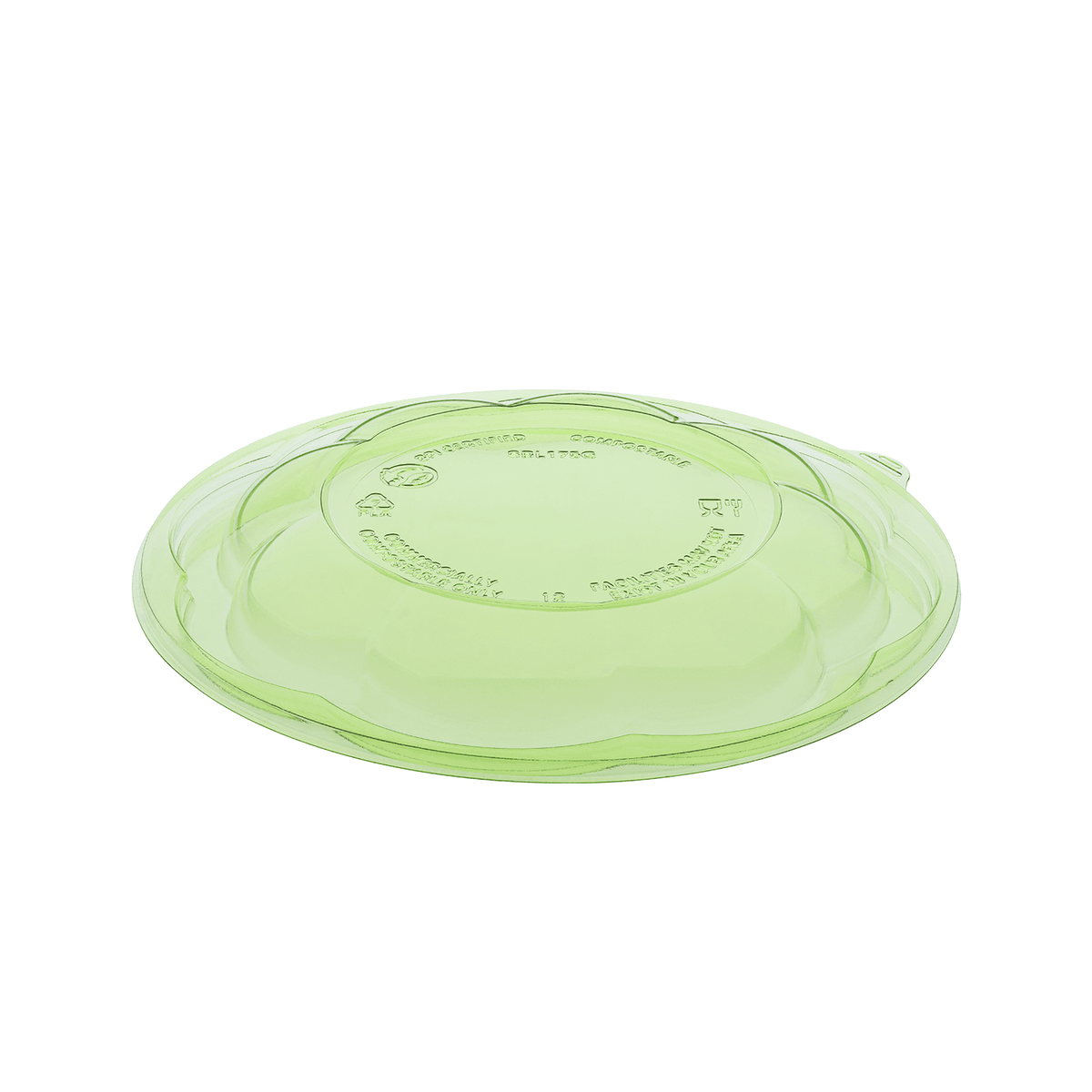 Karat Earth PLA Dome Lid for 18-48 oz. PLA Salad Container, Green - 300 pcs