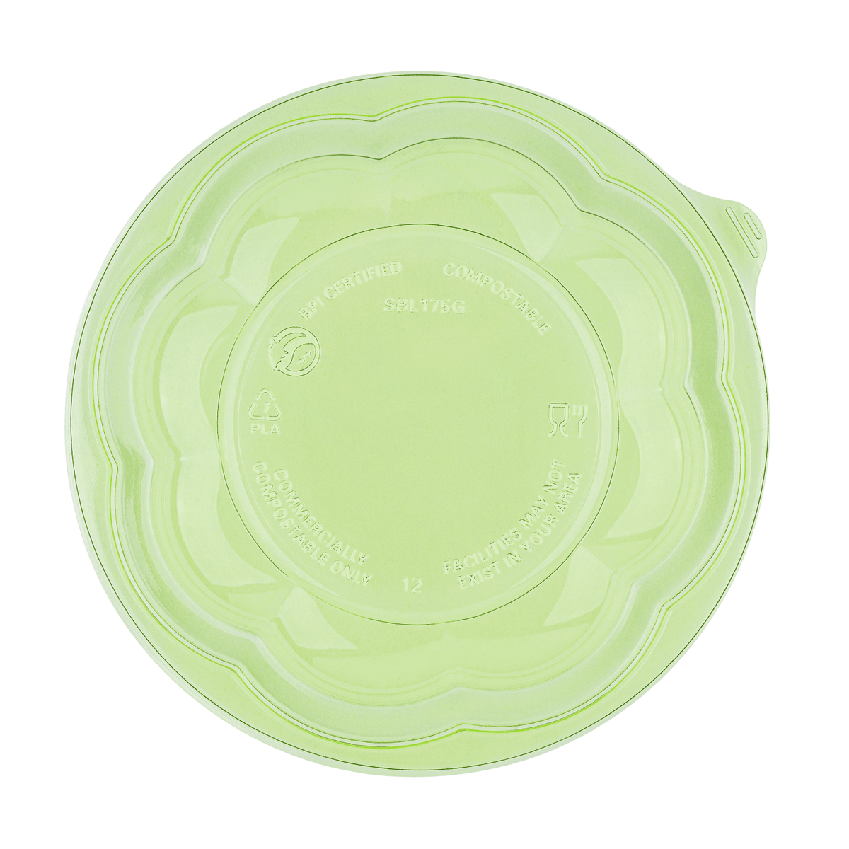Karat Earth PLA Dome Lid for 18-48 oz. PLA Salad Container, Green - 300 pcs