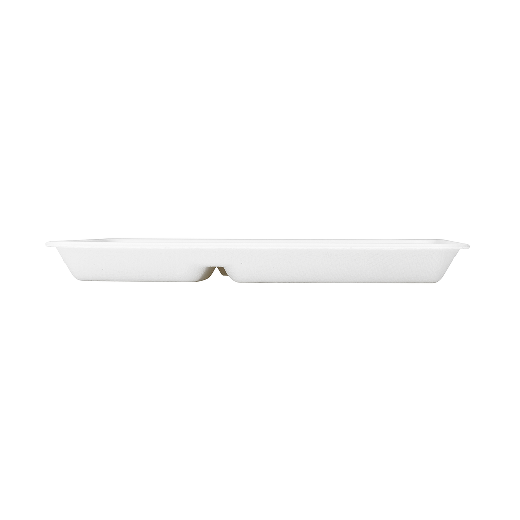 Karat Earth 5 Compartments, 10" Molded Fiber Trays, PFAS Free, White - 400 pcs
