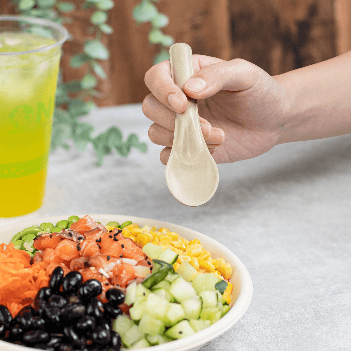 Karat Earth PFAS Free Bagasse Spoon Paper Wrapped - 750 pcs