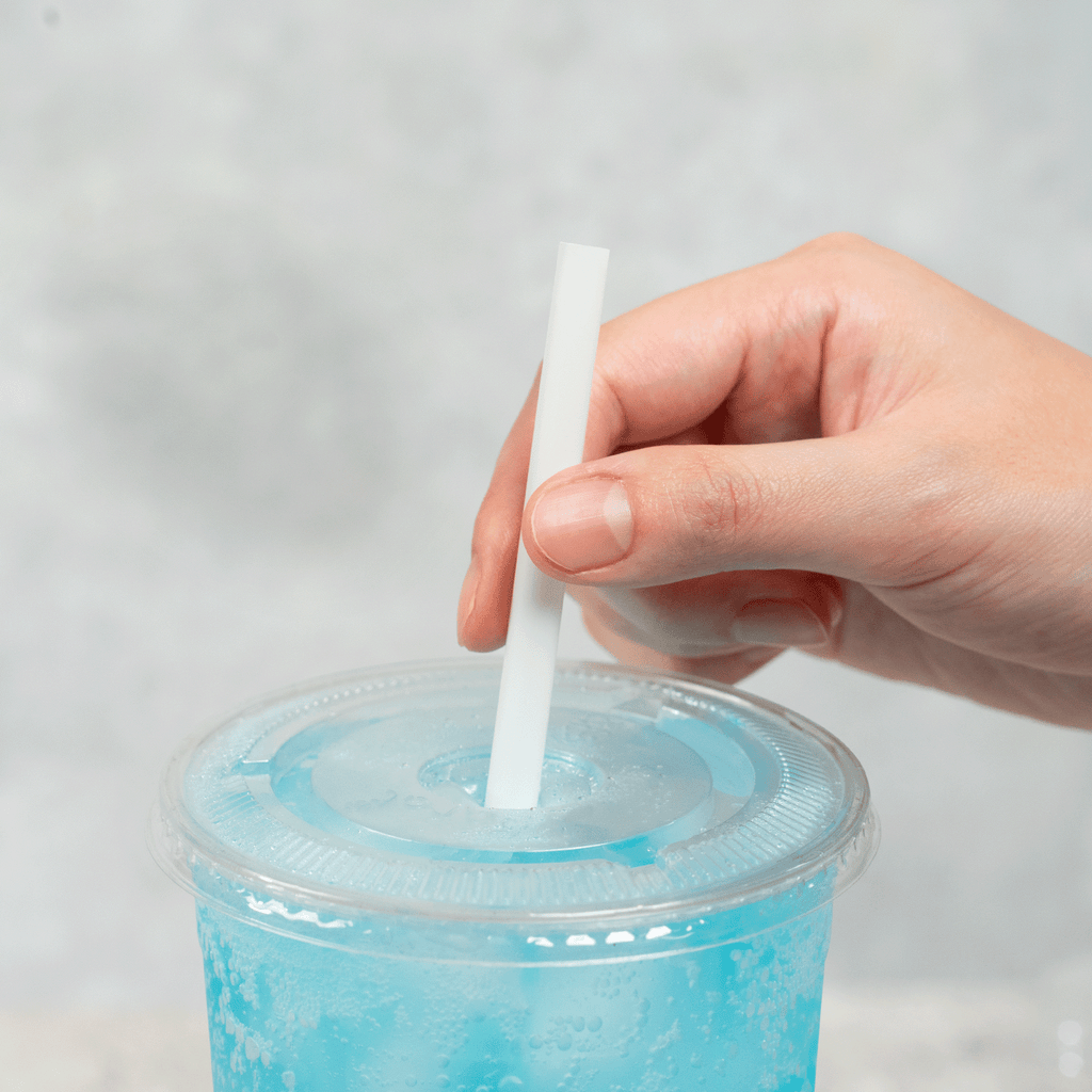 Karat Earth 10.25" PLA Giant Paper Wrapped Straw (8mm), Wihte - 1,200 pcs