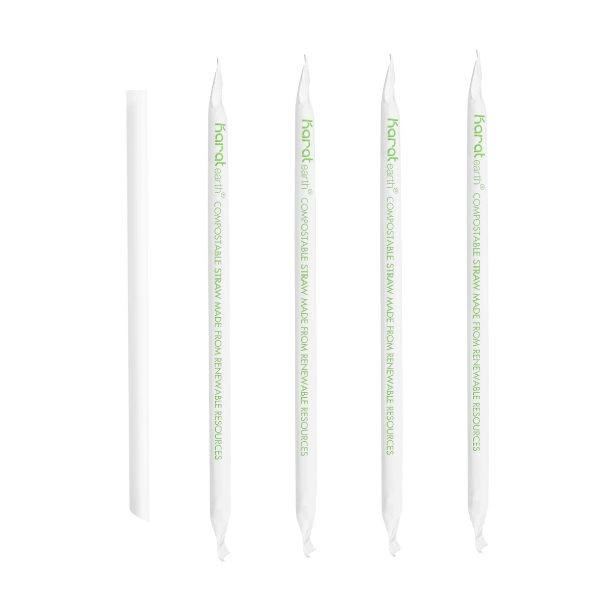 Karat Earth 9" PLA Colossal Paper Wrapped Straw (11mm), Wihte - 1,600 pcs
