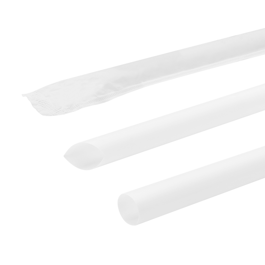 Karat Earth 9" PLA Colossal Paper Wrapped Straw (11mm), Wihte - 1,600 pcs