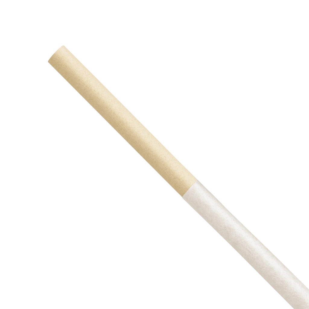 Karat Earth 9" Diagonal Cut Bamboo Fiber Giant Straws (8mm) Paper Wrapped, Natural - 3,000 pcs