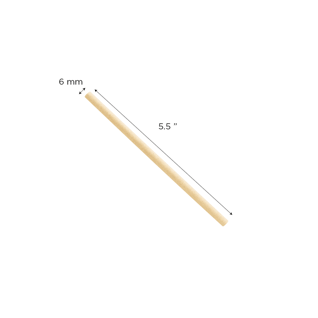 Karat Earth Bamboo Fiber Cocktail 5.5'' Straws (6mm), Natural - 7,000 pcs