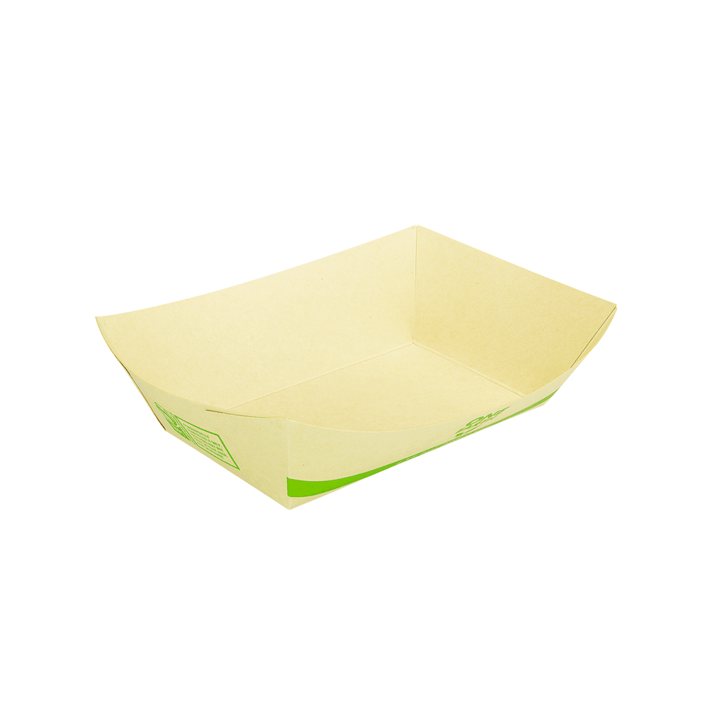 Karat Earth 2.5 lb Bamboo Natural Food Tray, Generic Print - 500 pcs