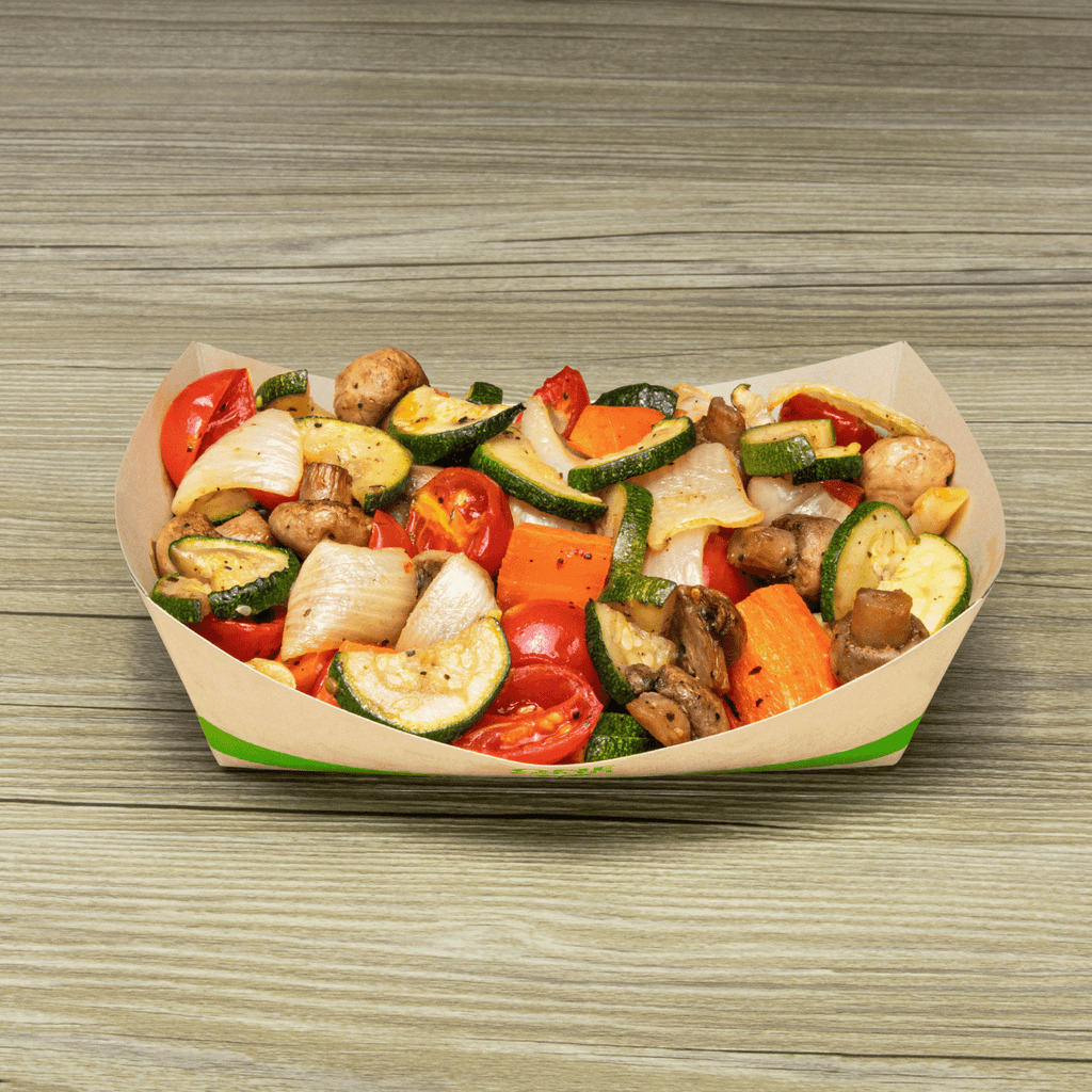 Karat Earth 2.5 lb Bamboo Natural Food Tray, Generic Print - 500 pcs