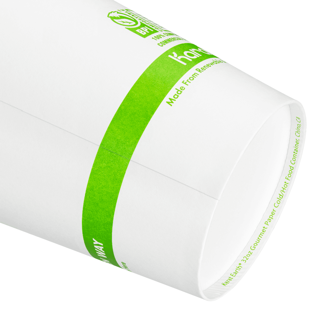 Karat Earth 32oz Eco-Friendly Gourmet Paper Food Container (114.6mm), Generic Print - 500 pcs