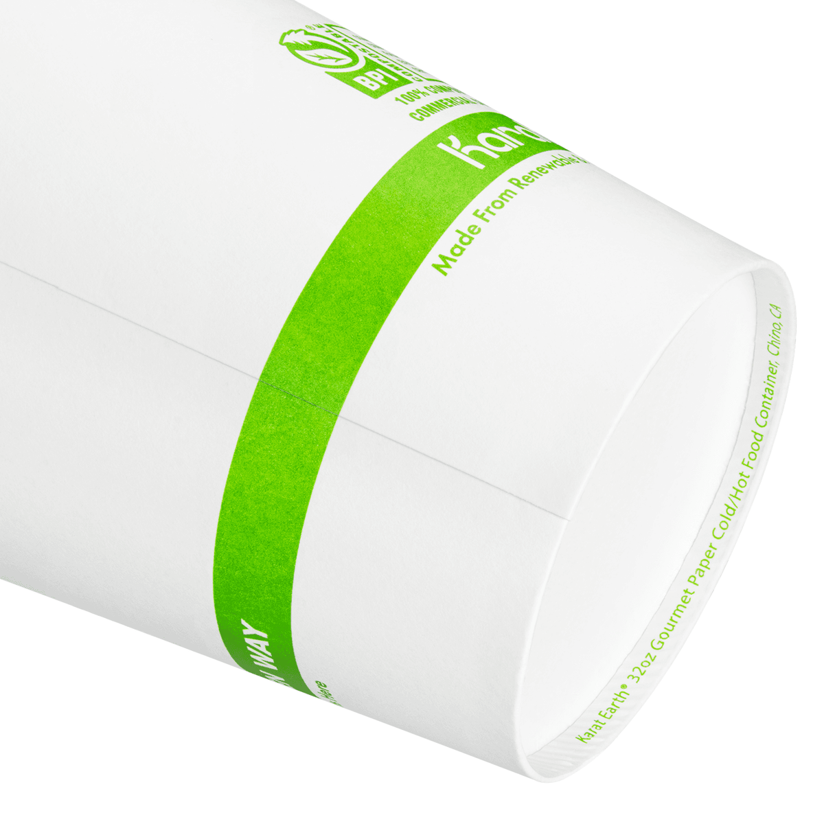 Karat Earth 32oz Eco-Friendly Gourmet Paper Food Container (114.6mm), Generic Print - 500 pcs
