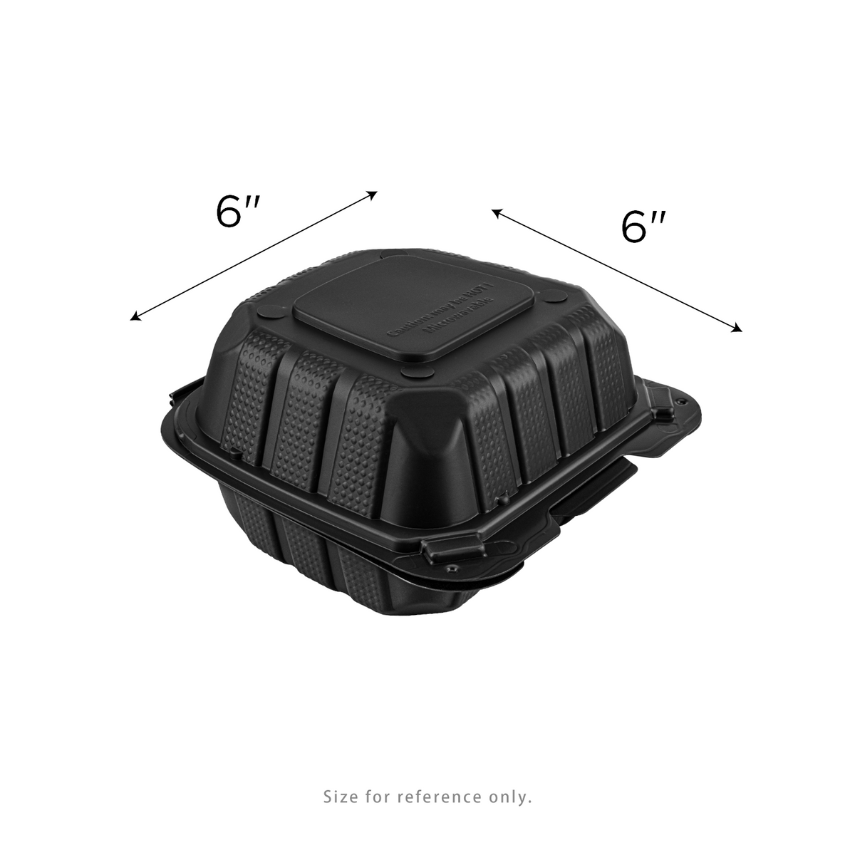 Karat Earth 6" x 6" Mineral Filled PP Hinged Container, Black - 400 pcs