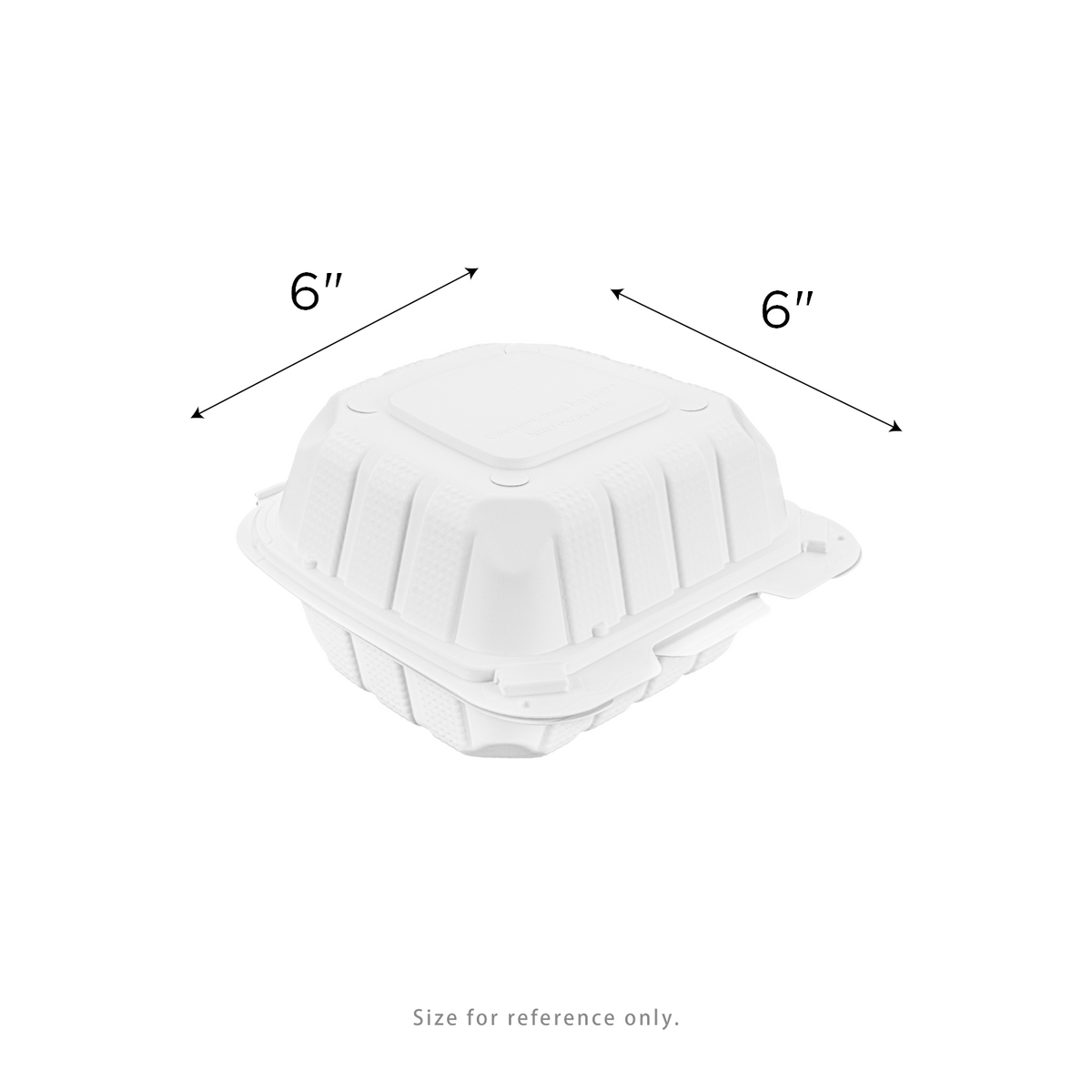 Karat Earth 6" x 6" Mineral Filled PP Hinged Container, White - 400 pcs