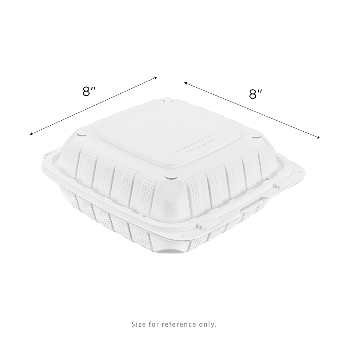 Karat Earth 8" x 8" Mineral Filled PP Hinged Container, White - 200 pcs