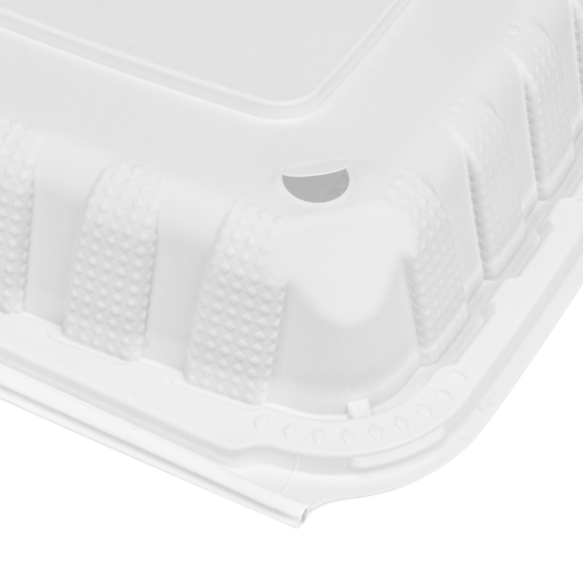 Karat Earth 9" x 6" Mineral Filled PP Hinged Container, White - 250 pcs