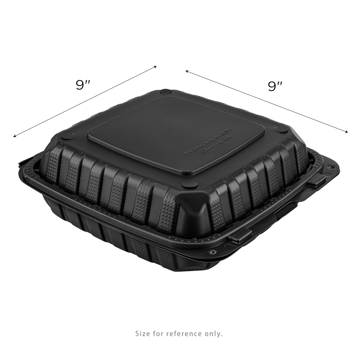 Karat Earth 9" x 9" Mineral Filled PP Hinged Container, Black - 120 pcs