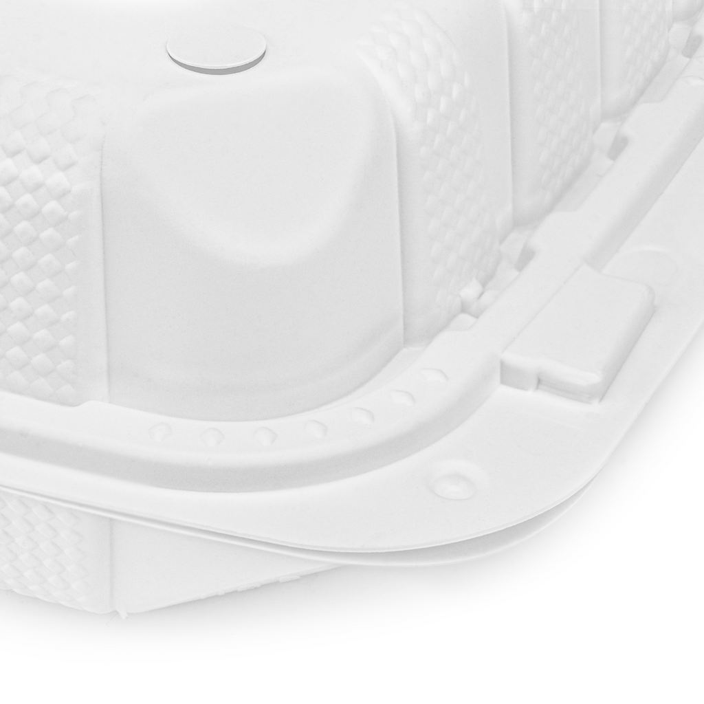 Karat Earth 9" x 9" Mineral Filled PP Hinged Container, White - 120 pcs