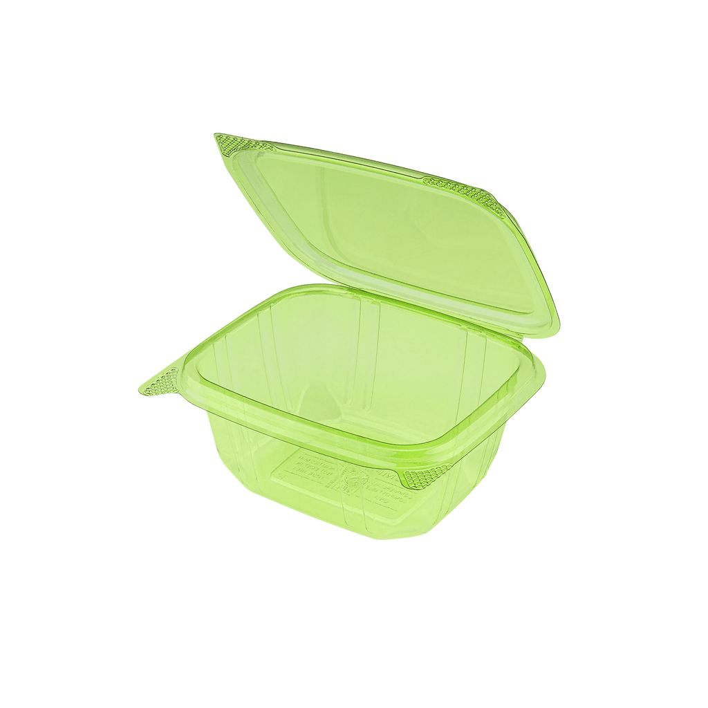 Karat Earth 16oz PLA Hinged Deli Container, Green - 200 pcs