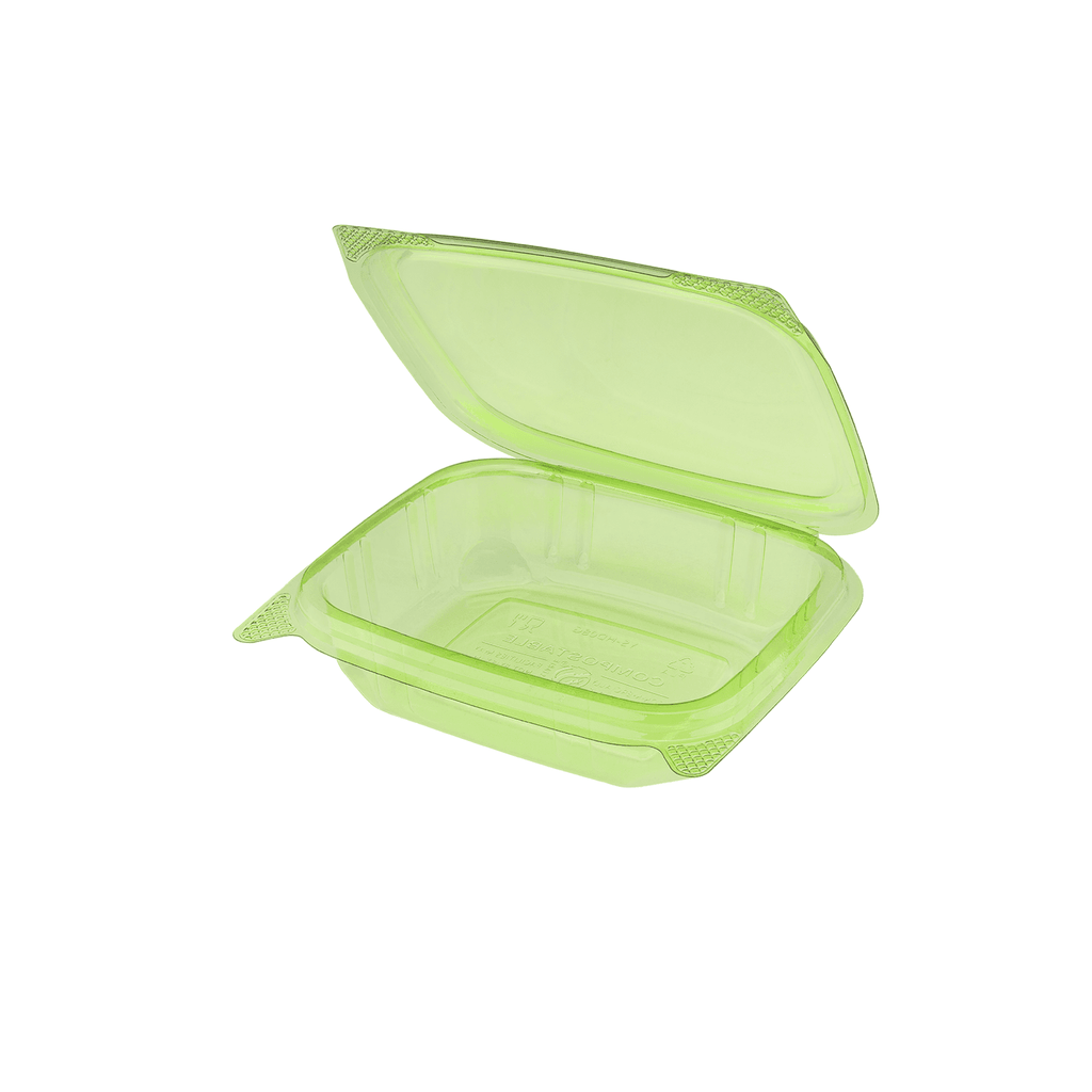 Karat Earth 8oz PLA Hinged Deli Container, Green - 200 pcs