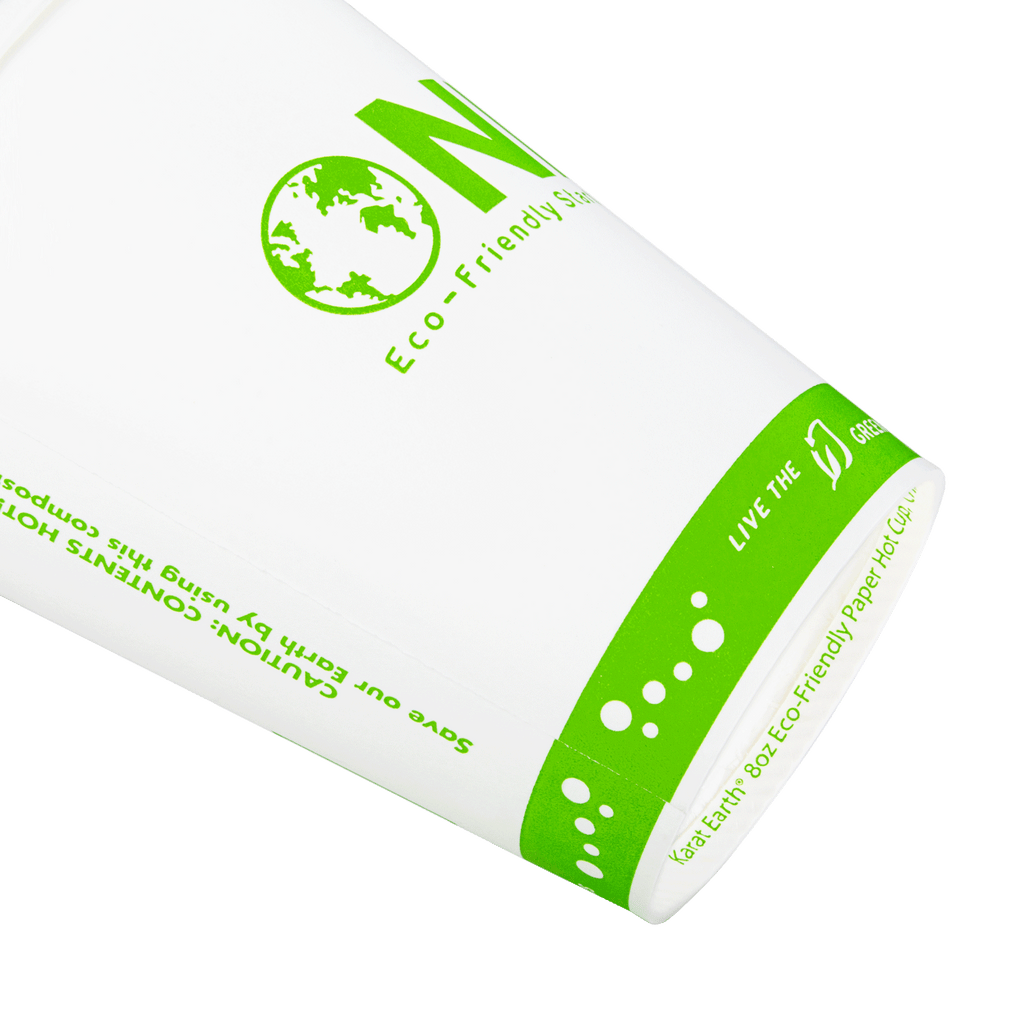 Karat Earth 8oz Eco-Friendly Paper Hot Cups (80mm) - Generic Print - 1,000 pcs