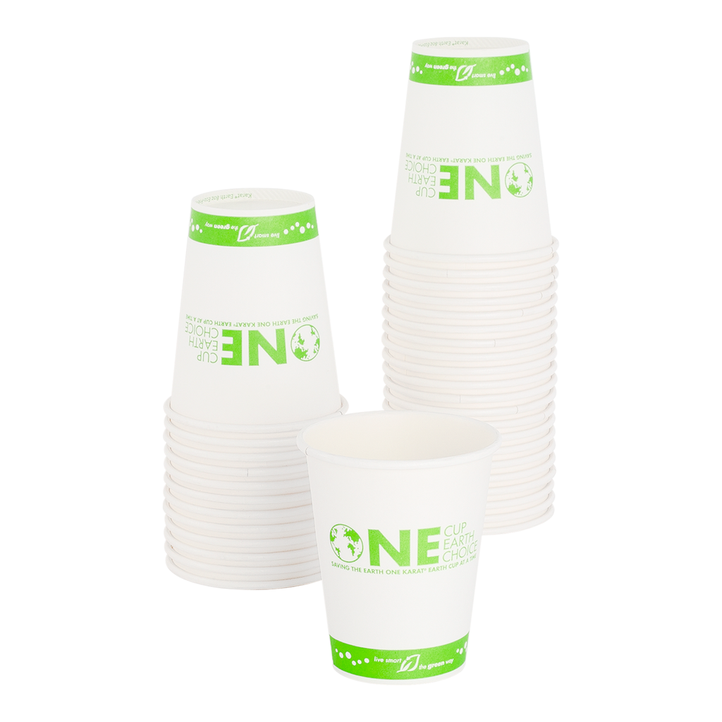 Karat Earth 8oz Eco-Friendly Paper Hot Cups (80mm) - Generic Print - 1,000 pcs