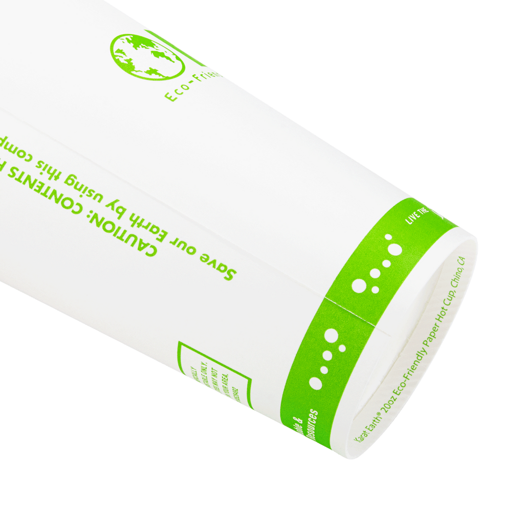 Karat Earth 20oz Eco-Friendly Paper Hot Cups (90mm), Generic Print - 600 pcs