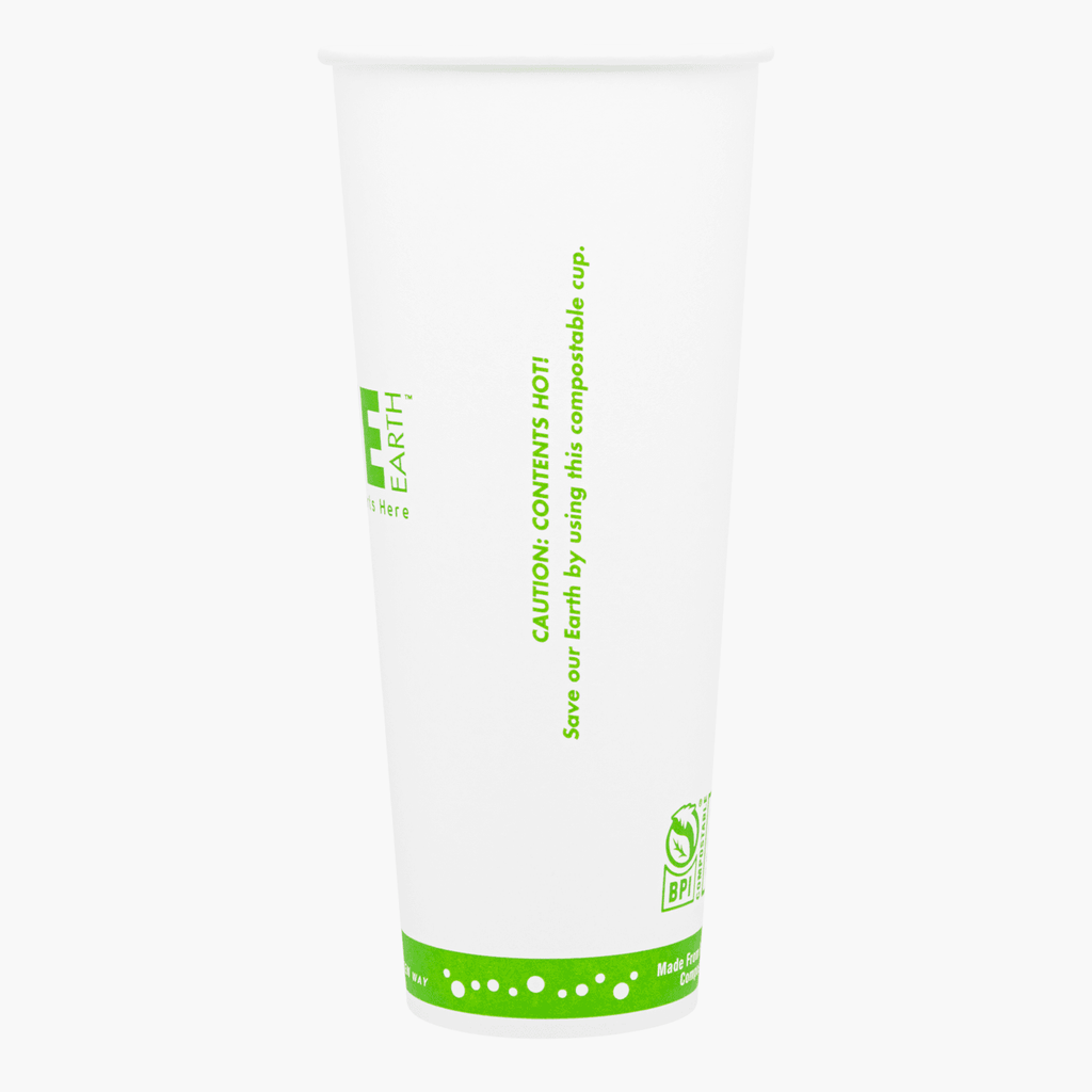 Karat Earth 24oz Eco-Friendly Paper Hot Cups (90mm), One Cup, One Earth Print - 500 pcs