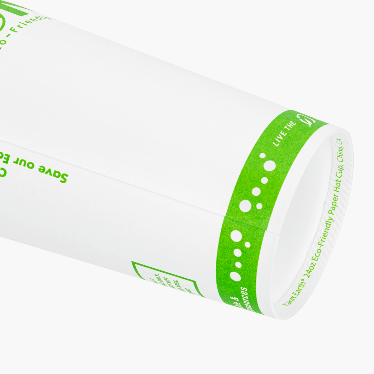Karat Earth 24oz Eco-Friendly Paper Hot Cups (90mm), One Cup, One Earth Print - 500 pcs