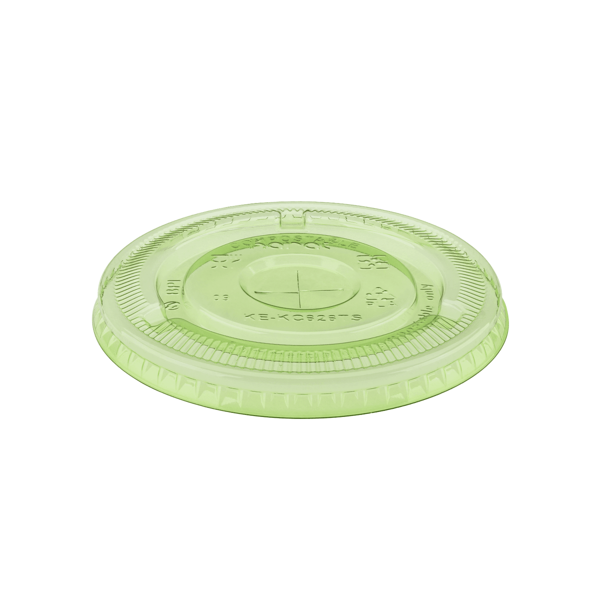 Karat Earth 98mm PLA Flat Lids for 12-24oz Cups, Green - 1,000 pcs