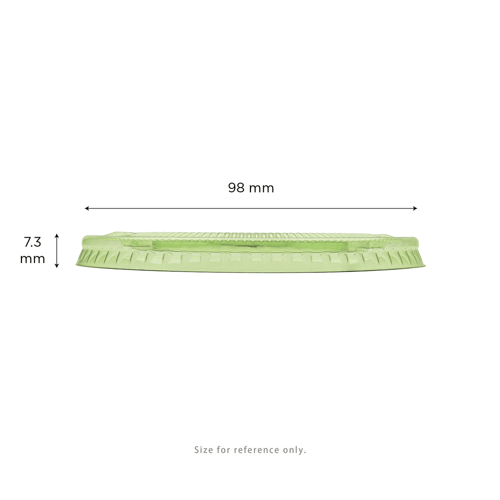 Karat Earth 98mm PLA Flat Lids for 12-24oz Cups, Green - 1,000 pcs