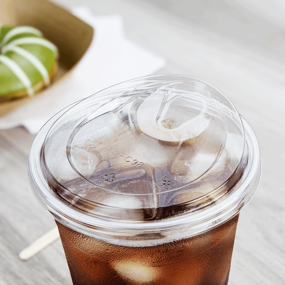 Karat Earth 98mm PLA Strawless Sipper Lid for 12-24oz PLA Cup - 1,000 pcs