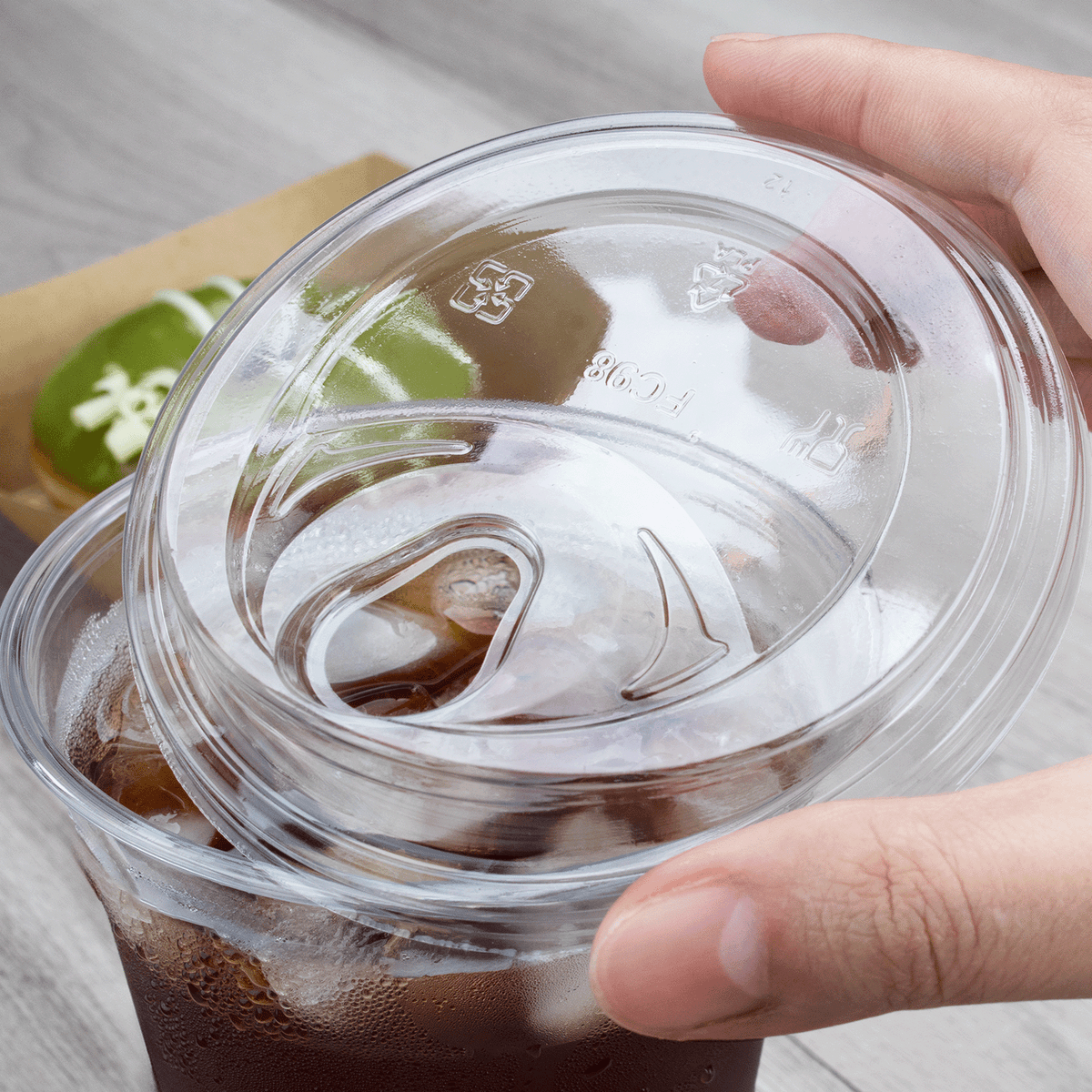 Karat Earth 98mm PLA Strawless Sipper Lid for 12-24oz PLA Cup - 1,000 pcs