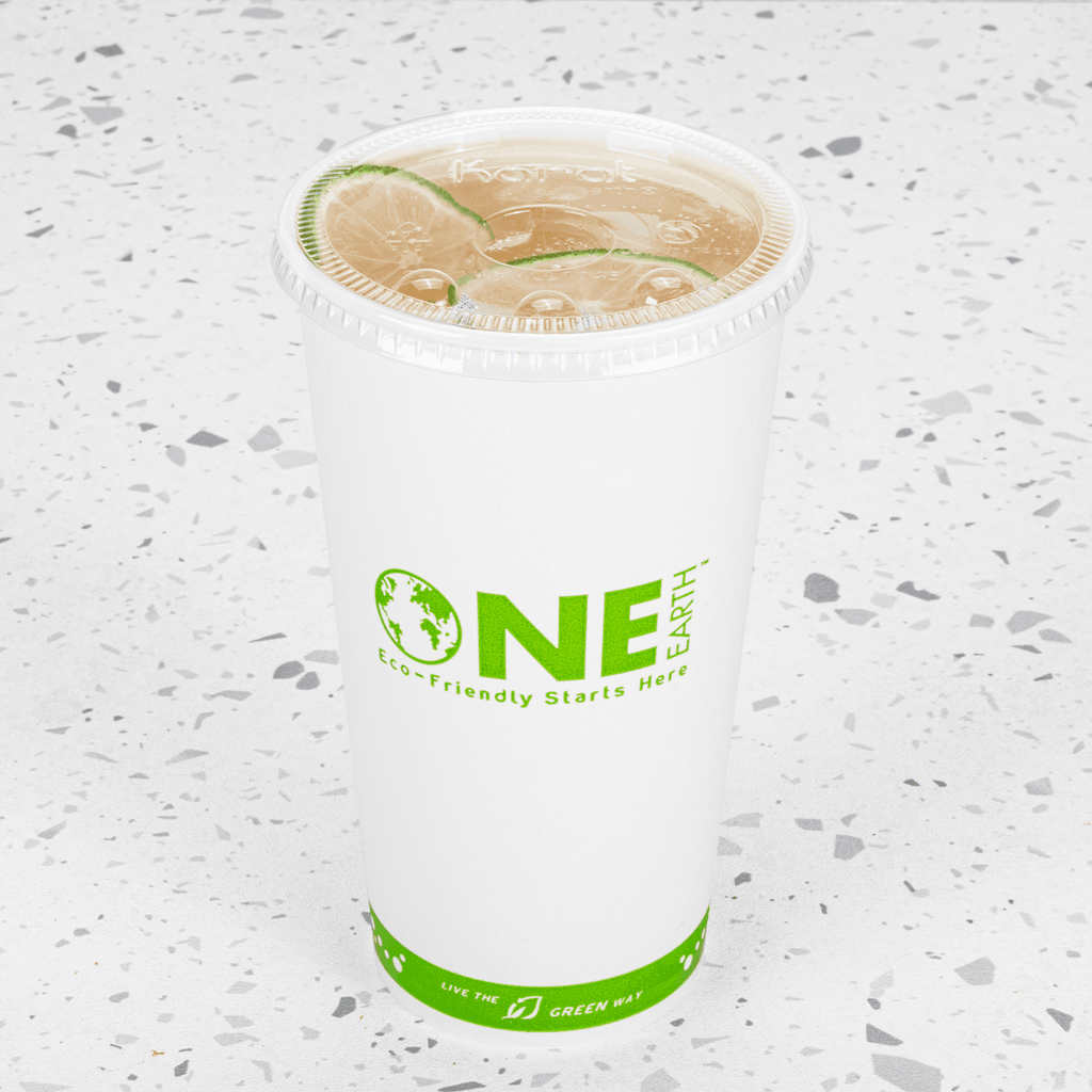 Karat Earth 104.5mm PLA Flat Lids for Eco-Friendly 32oz Paper Cold Cups - 600 pcs