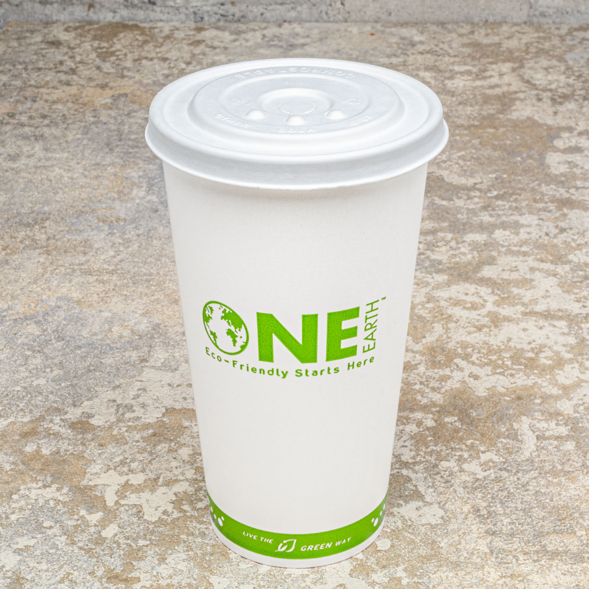 Karat Earth Compostable Fiber Paper Flat lid for 12-22 oz Paper Cold Cup (90mm) - 1,000 pcs