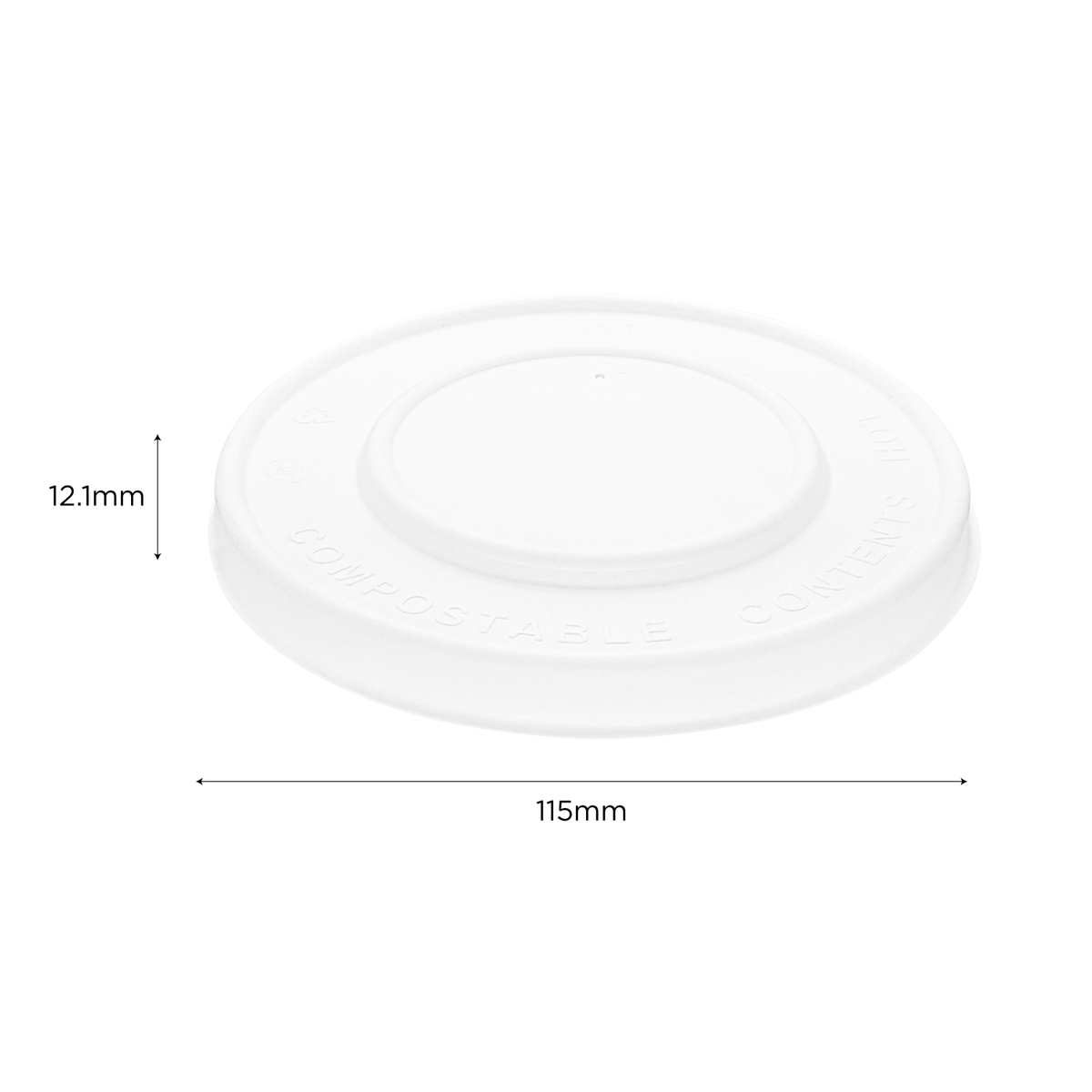 Karat Earth 114.6mm Compostable Fiber Paper Flat lid for 12-16 oz Paper Food Container & 24-32 oz Gourmet Food Container - 500 pcs