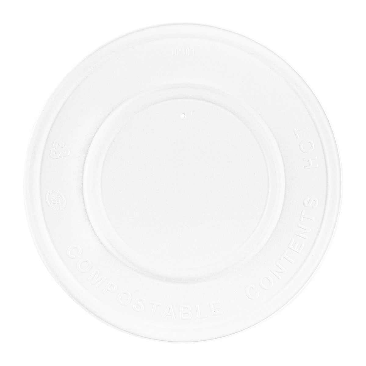 Karat Earth 114.6mm Compostable Fiber Paper Flat lid for 12-16 oz Paper Food Container & 24-32 oz Gourmet Food Container - 500 pcs