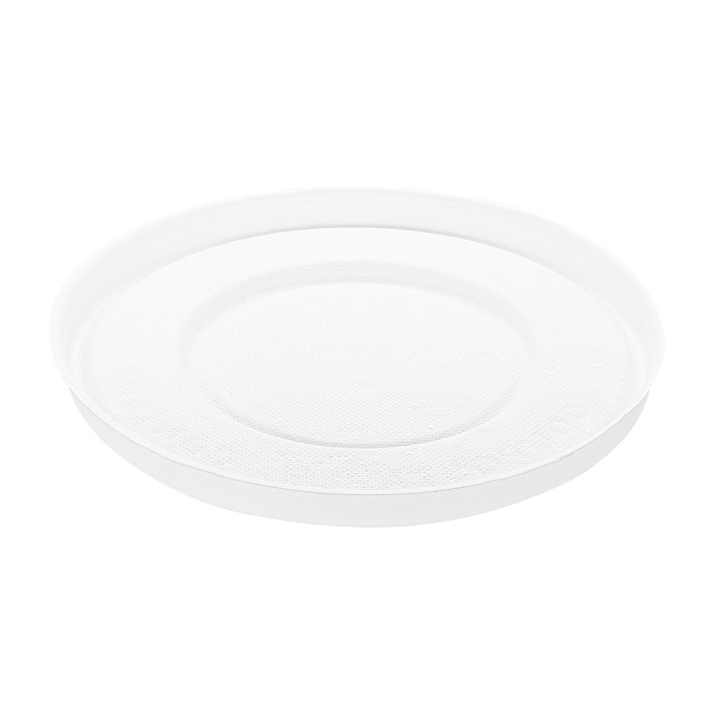 Karat Earth 114.6mm Compostable Fiber Paper Flat lid for 12-16 oz Paper Food Container & 24-32 oz Gourmet Food Container - 500 pcs
