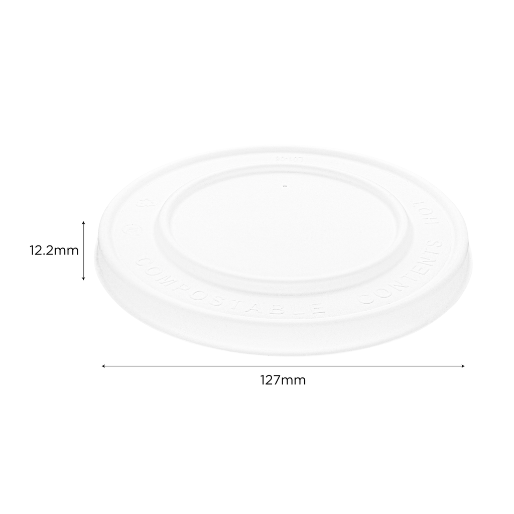 Karat Earth 127mm Compostable Fiber Paper Flat lid for 20 oz Paper Food Container - 600 pcs