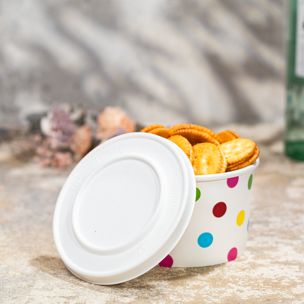 Karat Earth 127mm Compostable Fiber Paper Flat lid for 20 oz Paper Food Container - 600 pcs